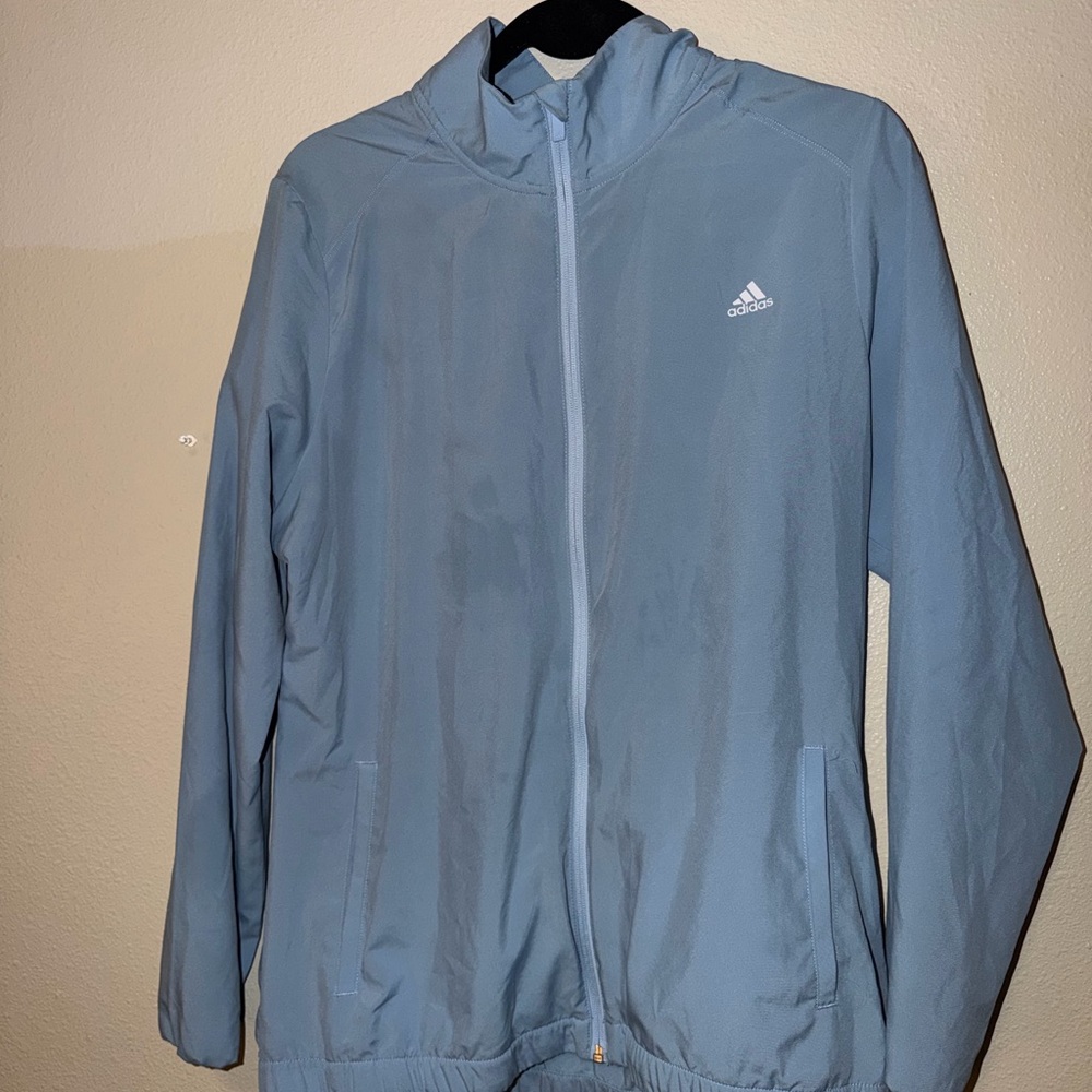 Adidas Sky Blue Hooded Jacket